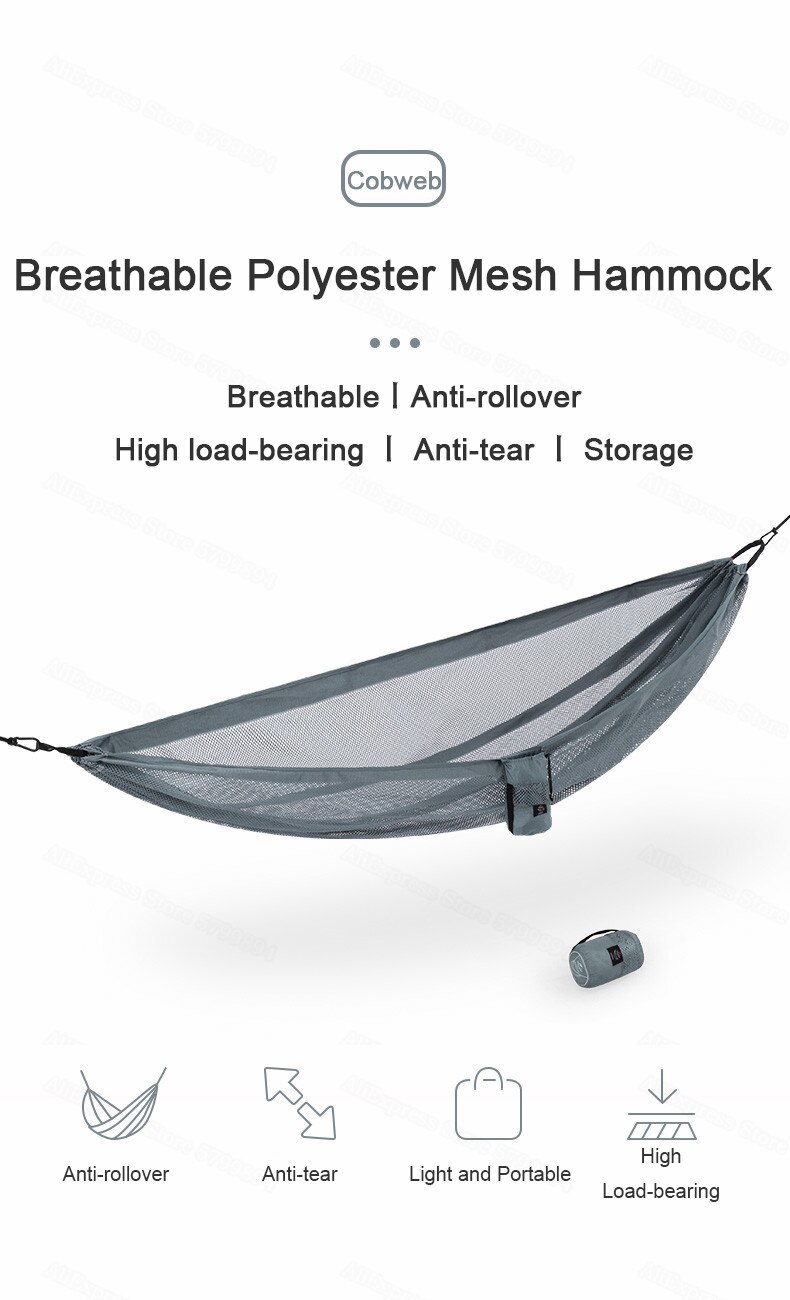 Cheap Goat Tents  Cobweb Hammock Breathable Ice Feel Mesh Spring Summer Outdoor Camping Tearproof Swing Hammock Bearing 200kg Portable Tents 